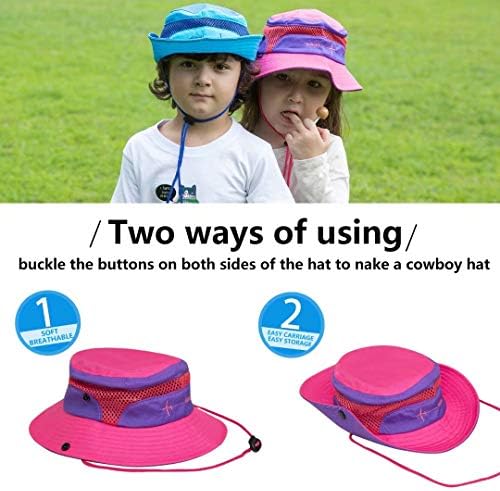 כובע שמש כובע שמש כובע שמש כובע ילדים נושם דלי נושם כובע הגנה מפני | מתכוונן, רצועת סנטר, משחק קיץ